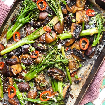 Miso & Sriracha Glazed Vegetable Tray Bake