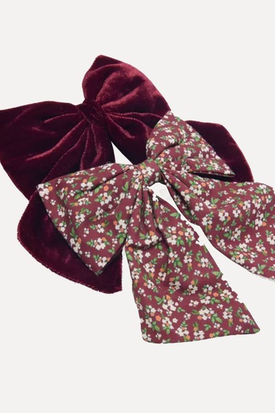 Agnes Oversized Set Of Two Fabric Hair Bows from Mimi & Lula