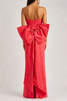 Caitlin Pink Strapless Bow Embellished Gown from Rebecca Vallance