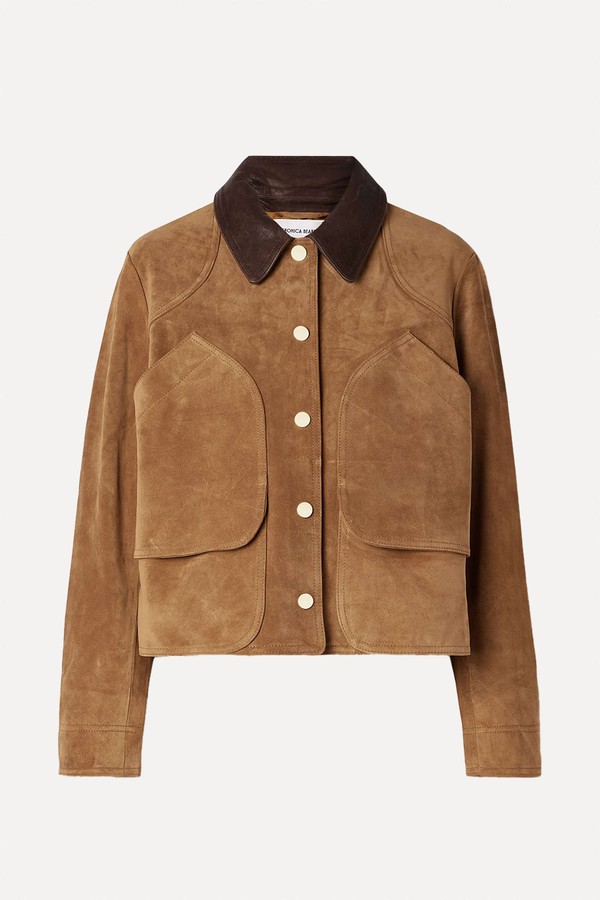 Walters Leather-Trimmed Suede Jacket from Veronica Beard