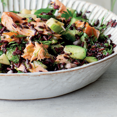 Black Rice & Salmon Salad