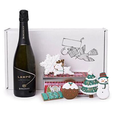 Christmas Biscuits And Prosecco Hamper from Biscuiteers