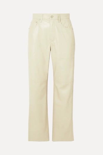 Vinni Cropped Vegan Leather Straight-Leg Pants from Nanushka