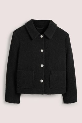 Textured Cropped Wool Jacket from Boden