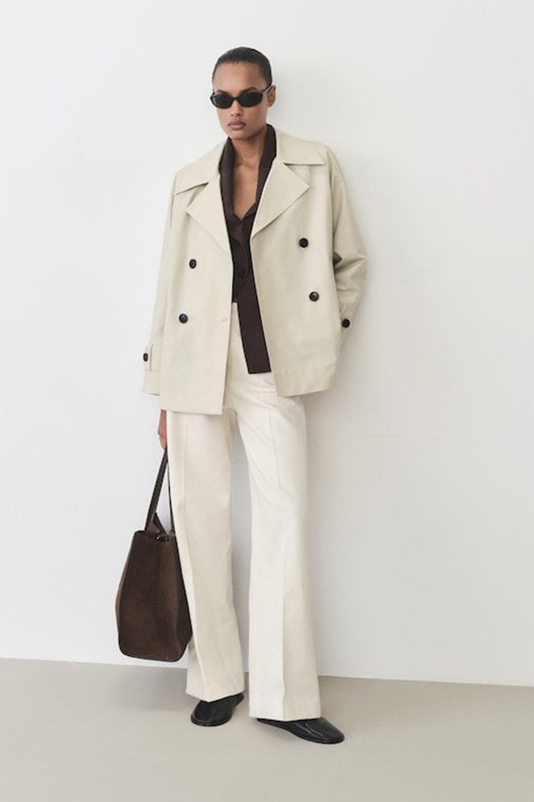 Short Double-Breasted Trench Coat from Mango