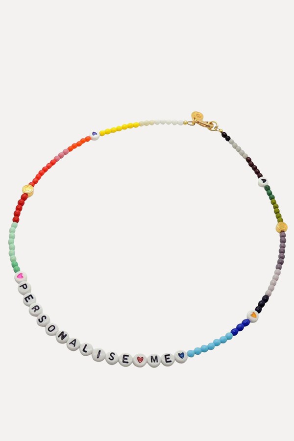 DIY Personalised Name Alphabet Rainbow Beaded Necklace from Dana Levy