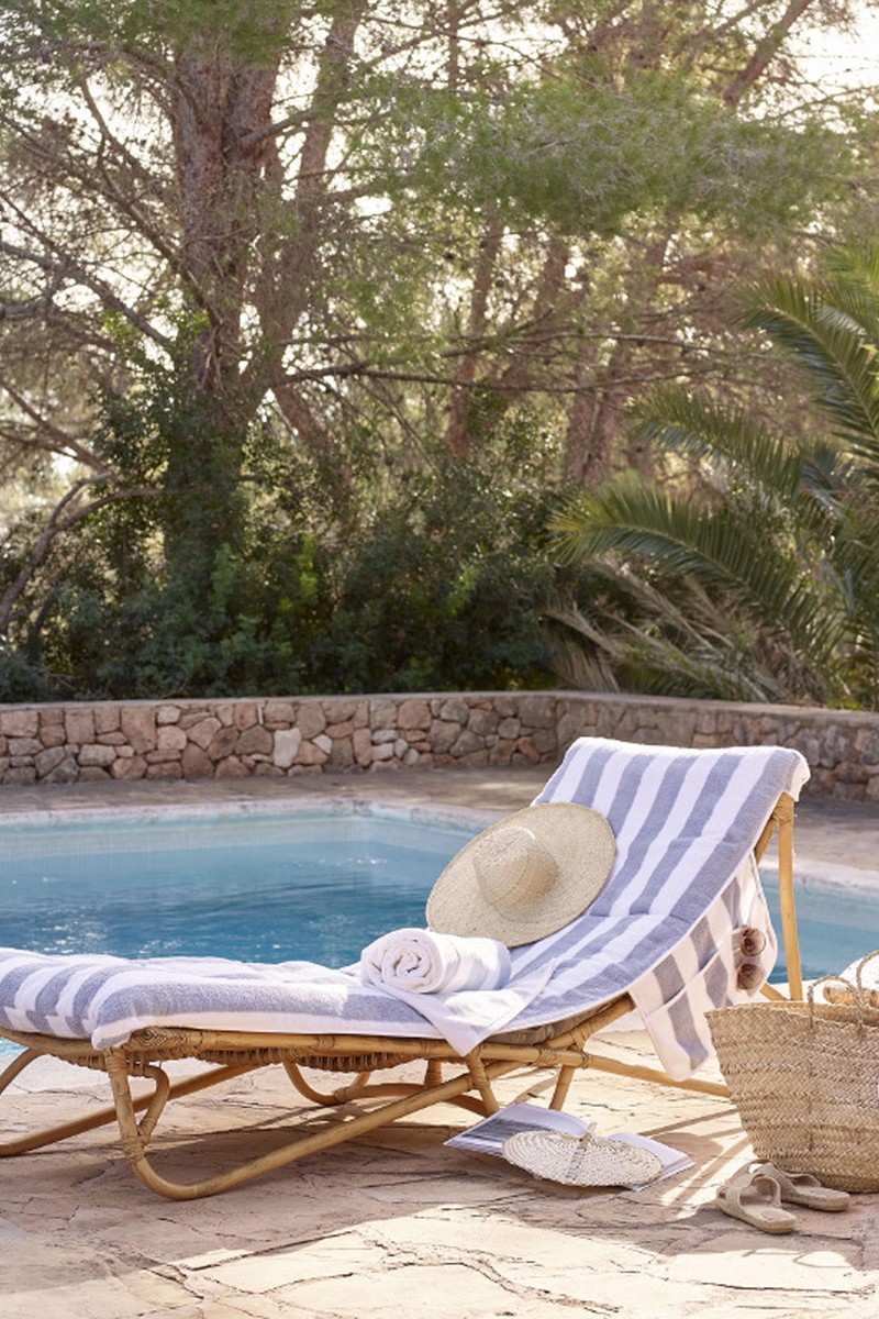 Stripe Garden Lounger Towel Cover from The White Company