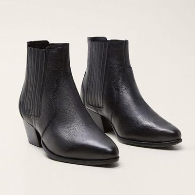 Leather Cowboy Ankle Boots from Mango