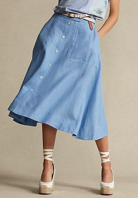Buttoned Linen Skirt from Ralph Lauren