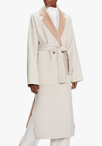 Anahh Contrast Collar Belted Coat