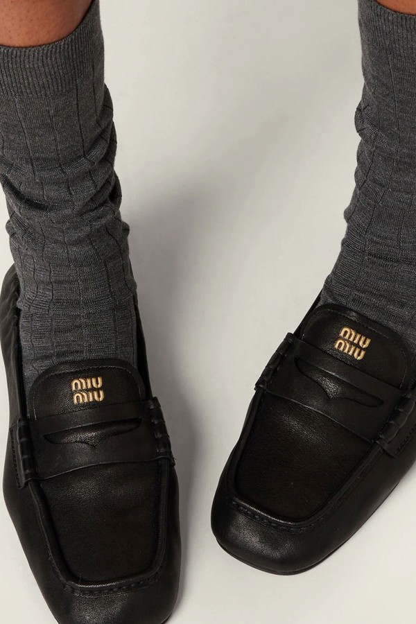 Ruches Nappa Leather Loafers from Miu Miu