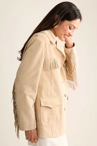 Suede Fringe Jacket from Jane & Tash