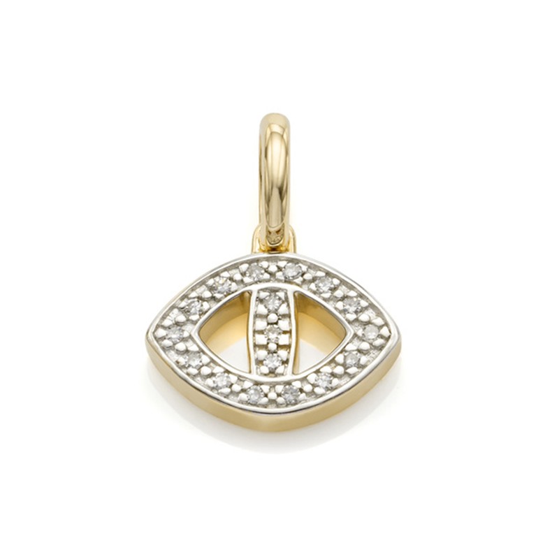 Alphabet Evil Eye Diamond Pendant Charm from Monica Vinader