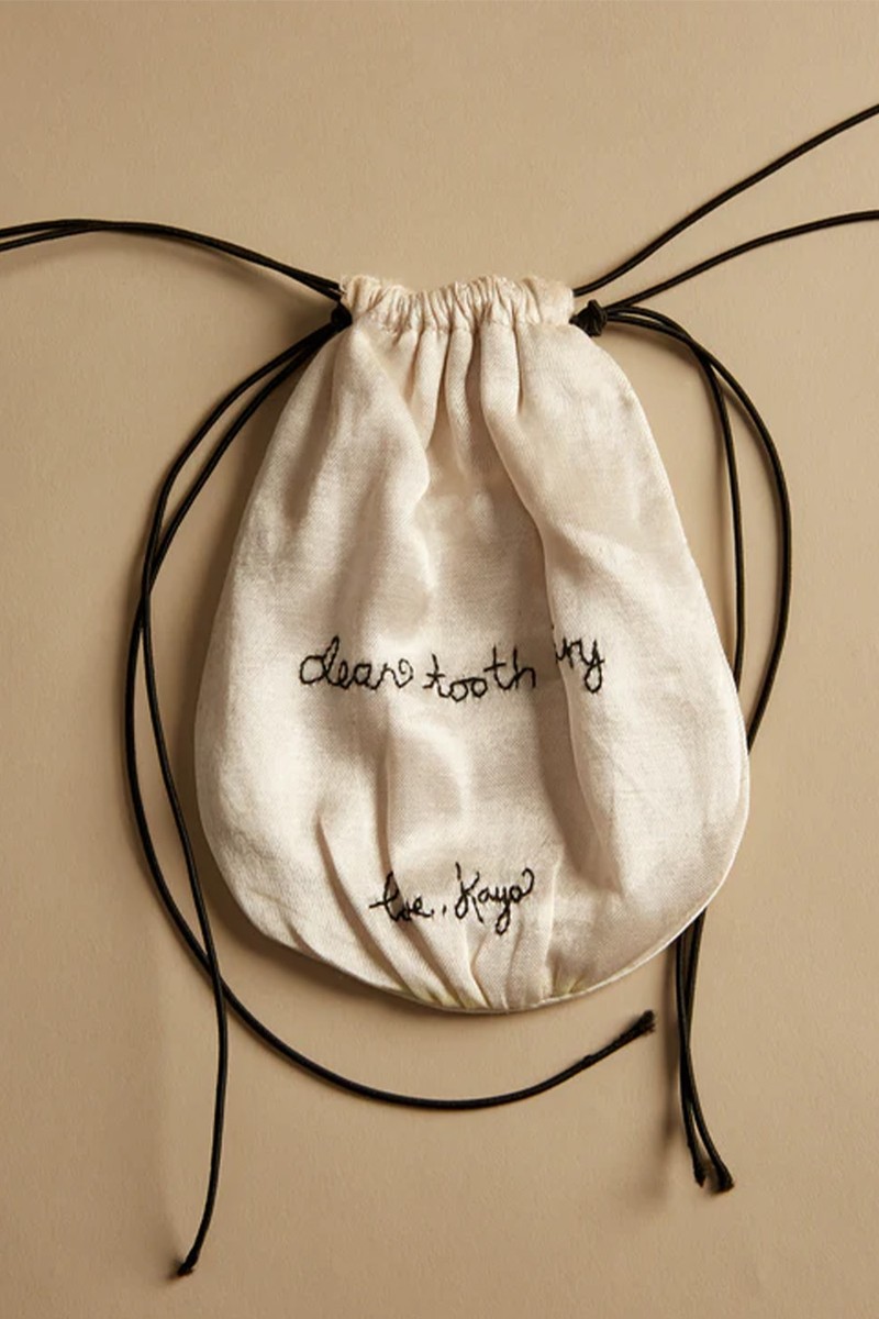 Customised Hand Embroidered Baby Silk Pouch from La Jambu