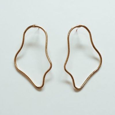 Asymmetrical Gold Hoop Statement Earrings from Ashley Summer