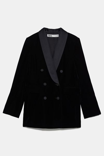 Velvet Shawl Collar Blazer from Zara