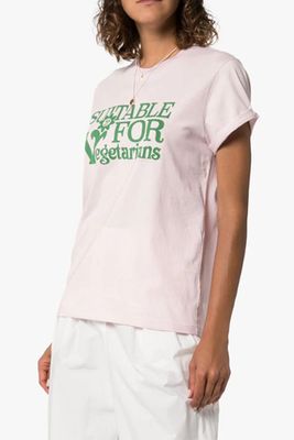 Suitable For Vegetarians Print Cotton T-Shirt from Stella McCartney