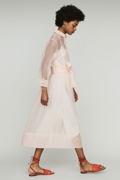 Long Organza-Style Shirt Dress from Maje