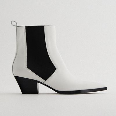 Leather Heeled Cowboy Ankle Boots from Zara