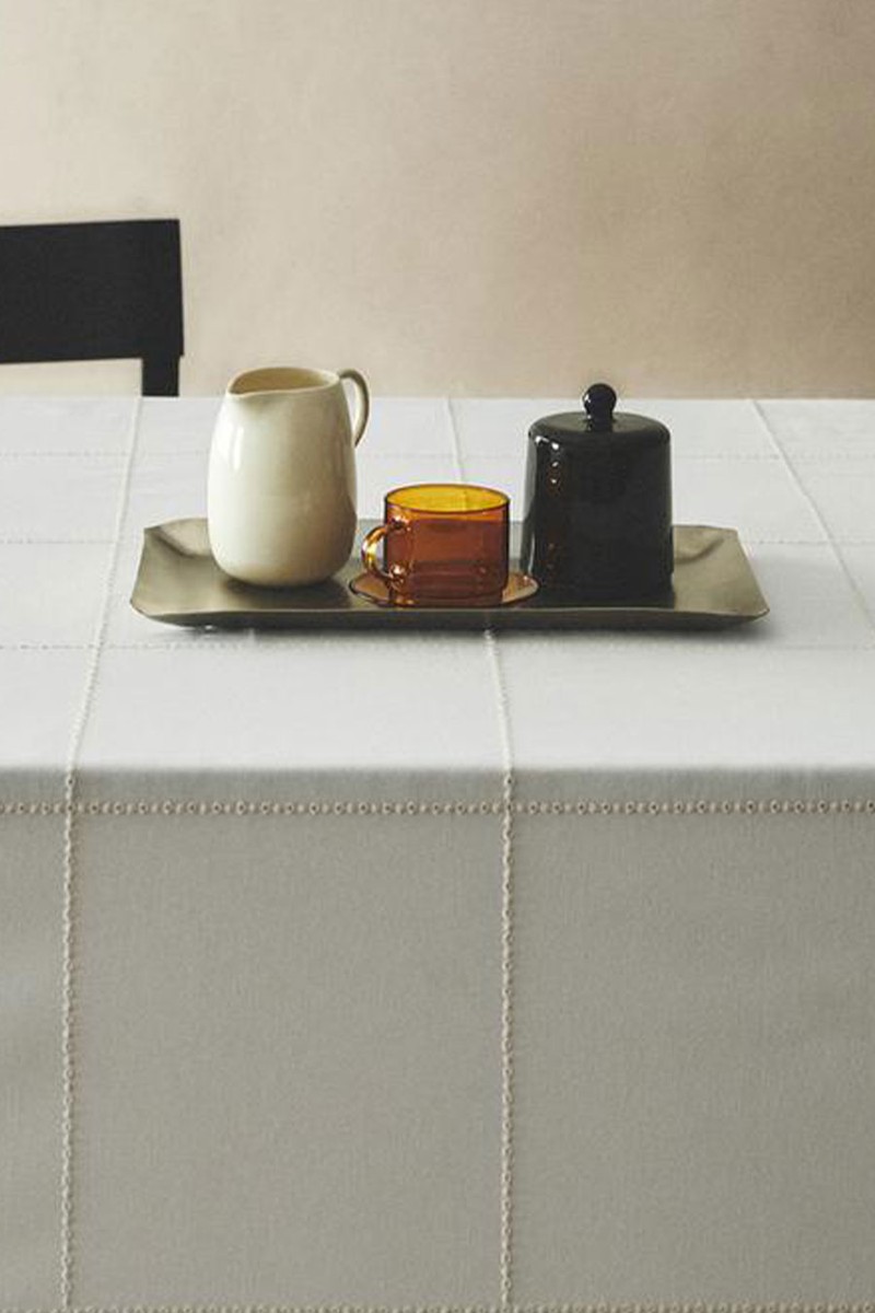 Floral Embroidered Tablecloth