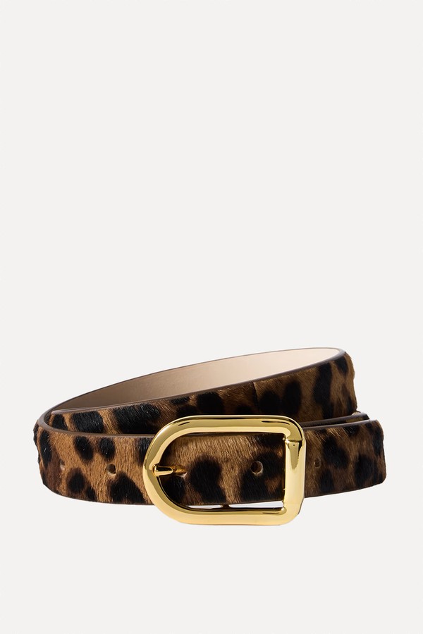 Mija Leopard-Print Calf Hair Belt from DÉHANCHE