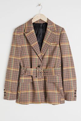 Belted Plaid Blazer from & Other Stories