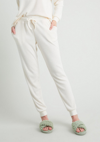 Cream Rib Soft Knit Coord Pyjama Bottoms