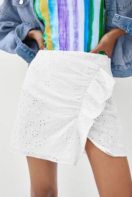 Embroidered Mini Skirt from Zara