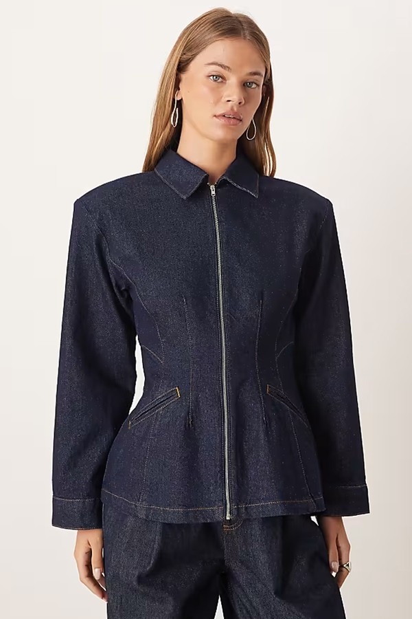 Denim Cinched Barn Jacket from ASOS DESIGN