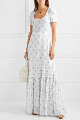 Ryan Lace-Trimmed Printed Cotton-Voile Maxi Dress from LoveShackFancy