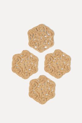 Set Of 4 Round Lace Coasters