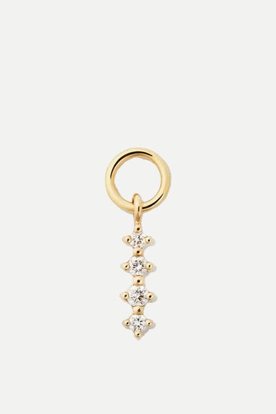 Single Diamond Icicle Hoop Charm