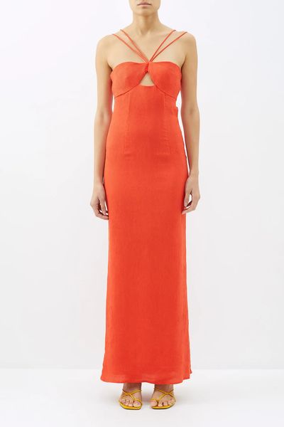 Gianna Cutout Crepe Maxi Dress from Staud