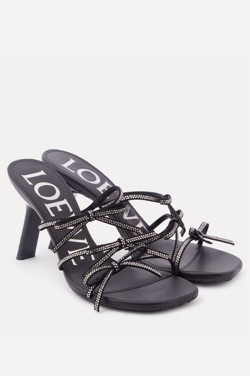 Petal Bow Embellished Leather Mules from Loewe