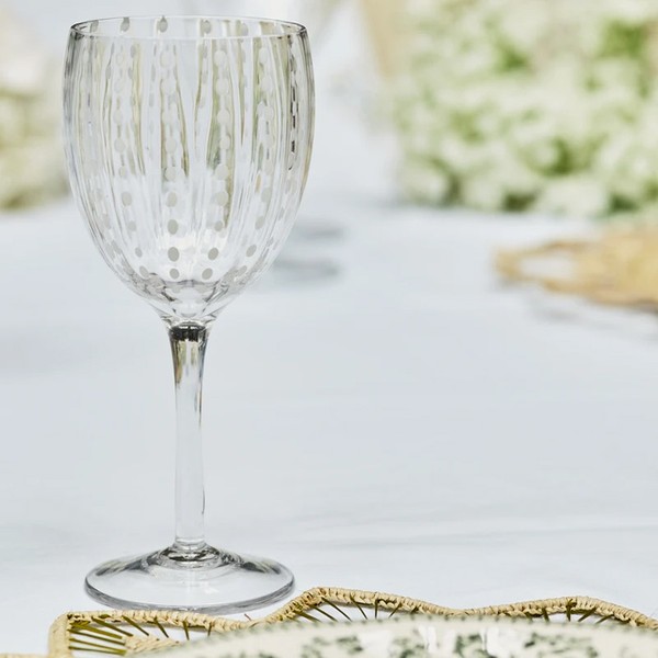 White Speckled Wine Glass