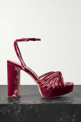 Rivka Knotted Velvet Platform Sandals from Loeffler Randall