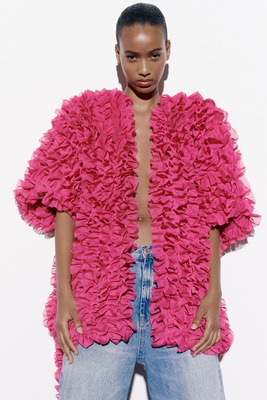 Ruffled Knit Coat from Zara
