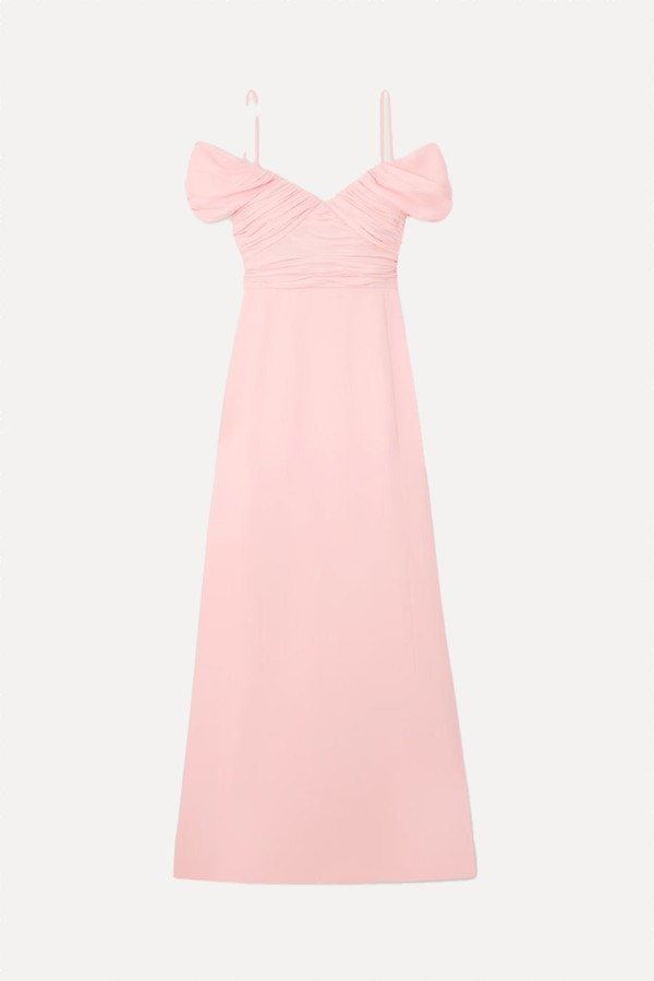 Cold-Shoulder Gathered Crepe Gown from Giambattista Valli