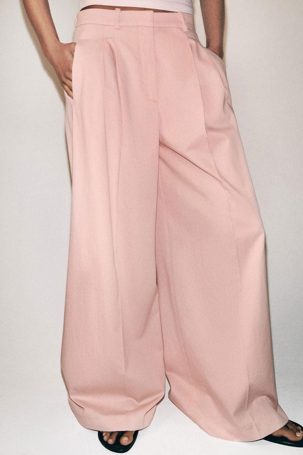  Pleated Wide-Leg Trousers from ZARA