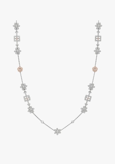 Secret Garden Long Platinum Pink Diamond Necklace