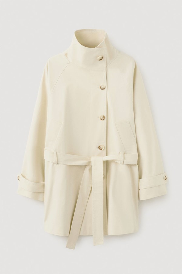 Funnel Neck Belted Trench Coat from Mango