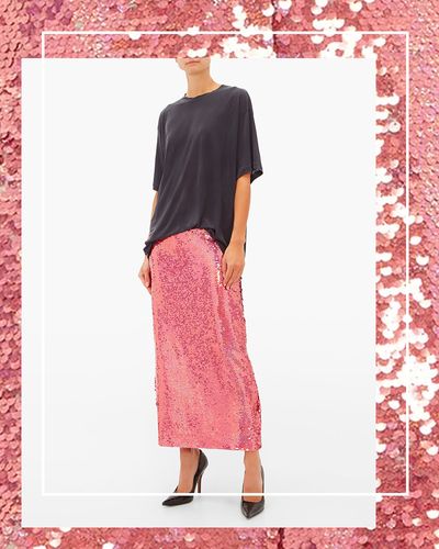 Sequinned Midi Pencil Skirt, £325 | Raey