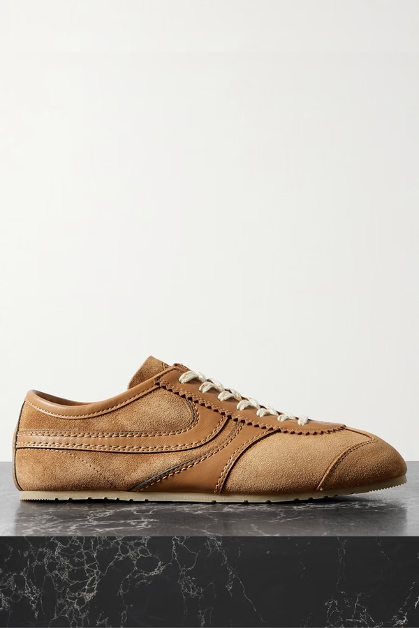 Leather-Trimmed Suede Sneakers from Dries Van Noten