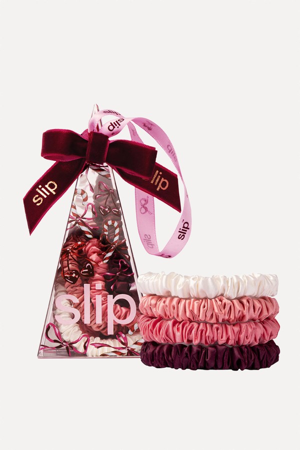 Pure Silk Skinny Scrunchie Ornament - Candy Cane from Slip