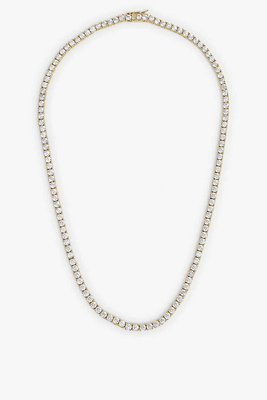 18ct Gold-Plated Brass And Crystal Tennis Necklace from Oma The Label