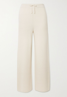 Heather Ribbed Cashmere Straight-Leg Pants from Lisa Yang