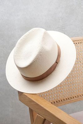 Neutral Trimmed Panama Hat from Mint Velvet