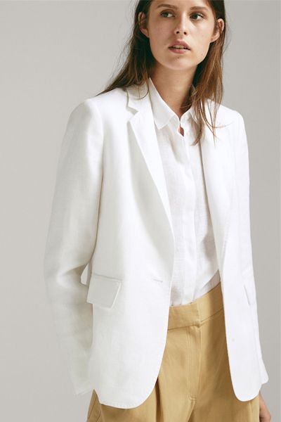 Slim Fit Linen Blazer from Massimo Dutti