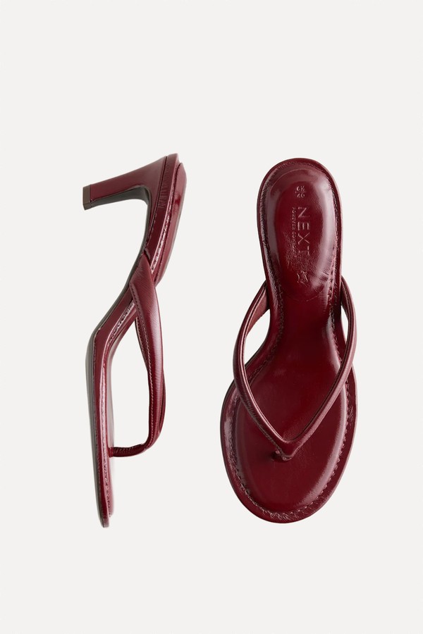  Round Toe Leather Toe Post Heels from Next