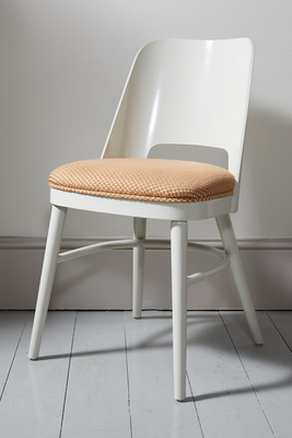 Painted White Camembert Chair With Woven Orange Seat, £1,284 | Howe London